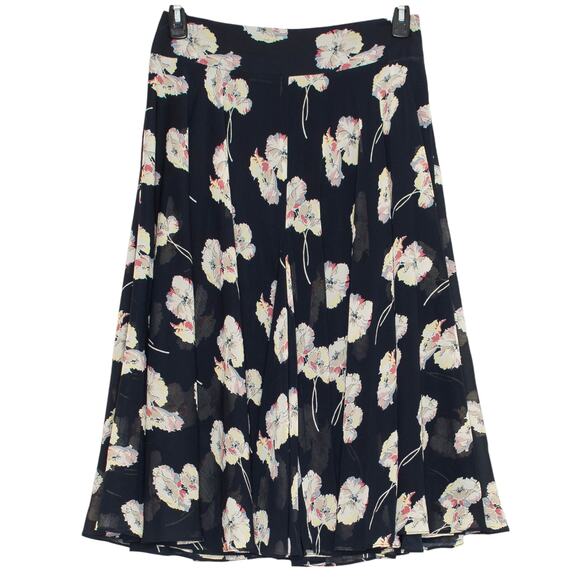 Ann Taylor Dresses & Skirts - Ann Taylor Womens Skirt Midi Sheer Floral Boho Fairy Whimsigoth Black Size 6 GI